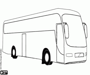 desenho de Um ônibus rodoviário para decorar para colorir